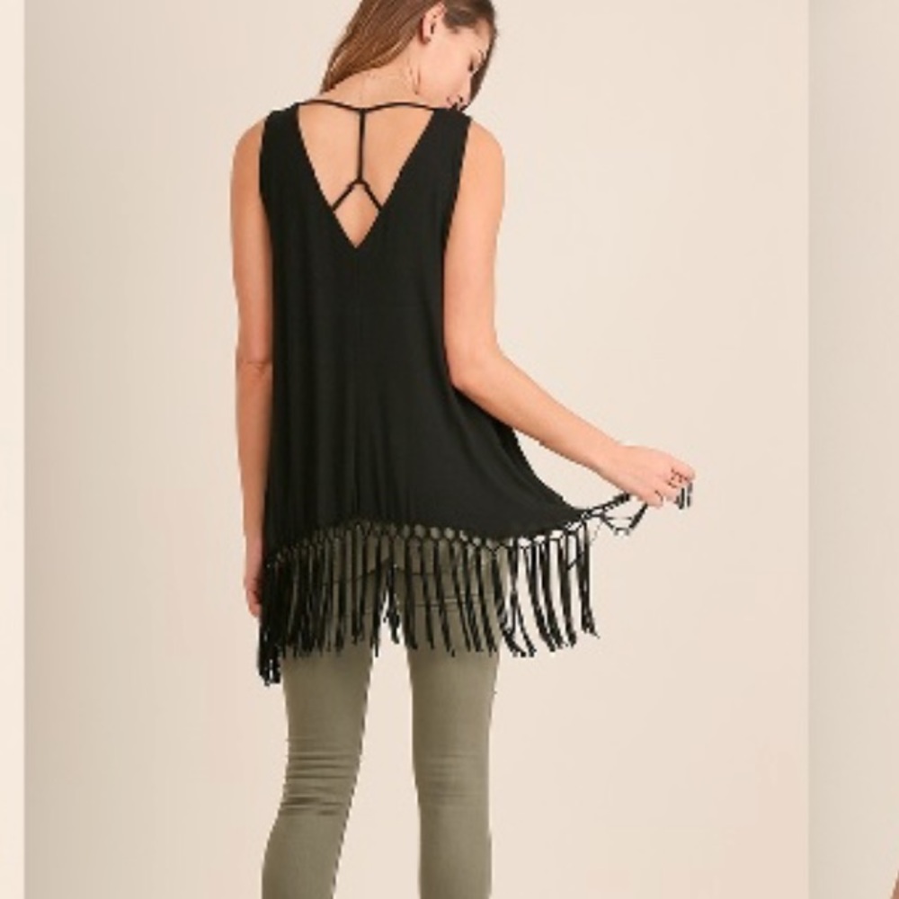 Umgee USA Sleeveless Fringe Tunic